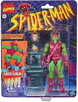 Marvel Legends Vintage Spider-man GREEN GOBLIN L'UOMO RAGNO Action Figure Hasbro - Immagine 1 di 3