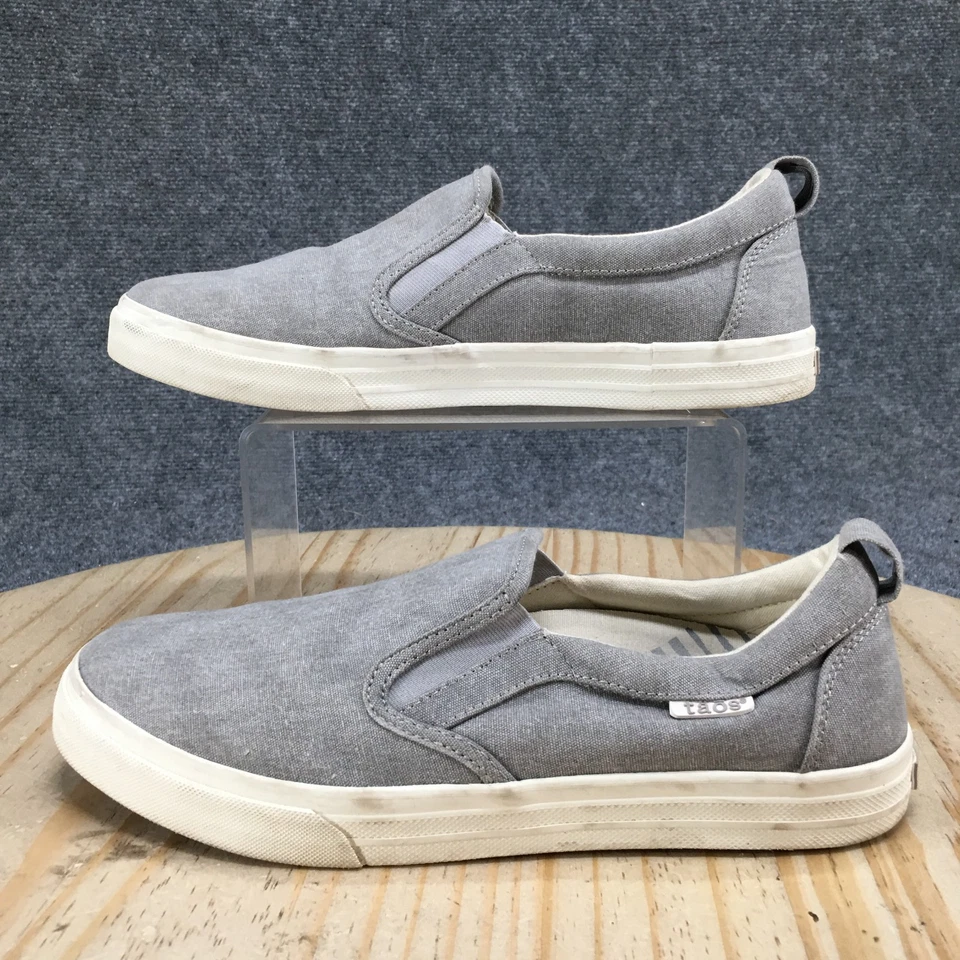 Taos Shoes Womens 10 Rubber Soul Casual Comfort Slip On Sneakers Gray Fabric - Image 1 of 4