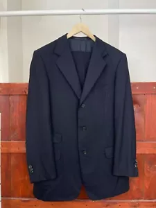Ermenegildo Zegna Su Misura 15 Milmil 15 Navy Blue Wool Mens Suit - Picture 1 of 11