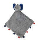 Poterie grange enfants PB éléphant Lovey Lovie couverture de sécurité bleu gris étiquettes ruban