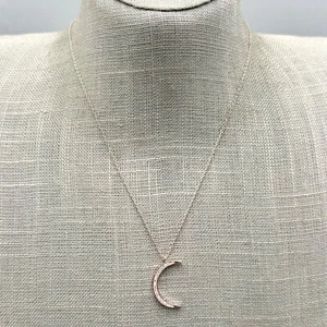 Lauren Conrad LC Halskette Strass Halbmond Mond Anhänger goldfarbene Kette 16 Zoll - Bild 1 von 7