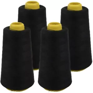 4Pack of 6000 Yard Spools Sewing Thread All Purpose Spun Polyester Overlock Cone - Picture 1 of 53