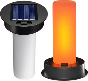 Tapas de linterna solar 2pk - LED de llama parpadeante, se adapta a aberturas de 2,87-3,35" - Imagen 1 de 7