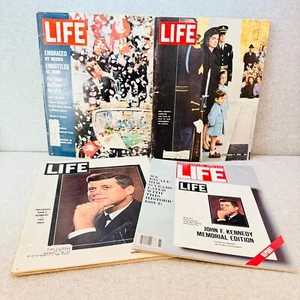 Vintage Life Magazine Lot of 4 JOHN F KENNEDY JFK 1962 1963 Memorial Reprint - Picture 1 of 16