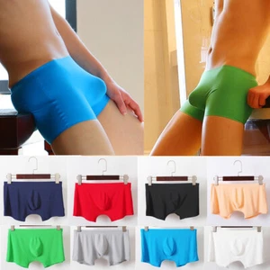 Hombres Calzoncillos Boxer de Seda de Hielo sin costuras Bolsa Ropa Interior Pantalones Cortos Pantalones Calzoncillos M-3XL - Imagen 1 de 33