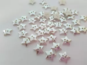 10 Silver Star Buttons 12mm (1/2") Acrylic Stars Christmas Sewing Buttons Crafts - Picture 1 of 1