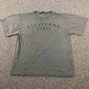 Cleveland State Vikings Mens M Medium Gray Spell Out Vintage USA Mens 0590 - Picture 1 of 10