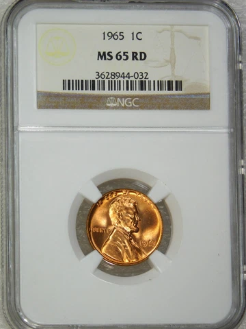 1965 P Lincoln Memorial Cent NGC MS65RD Bright Red Superb Luster PQ #E212K Cover