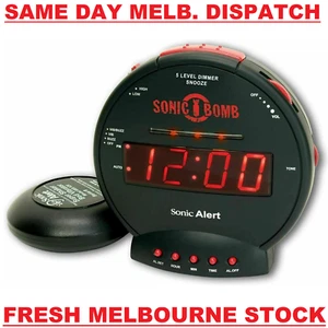 Sonic Bomb Extra Loud Alarm Clock Bed Shaker Silent Vibrate Alert + AU Adaptor - Picture 1 of 8