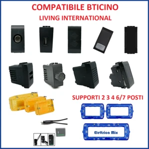 bticino Living International Light Compatibile Presa usb shuko interruttore nero - Foto 1 di 35
