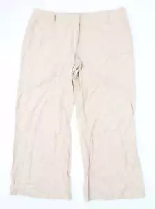 F&F Womens Beige Cotton Blend Trousers Size 18 L27 in - Picture 1 of 12