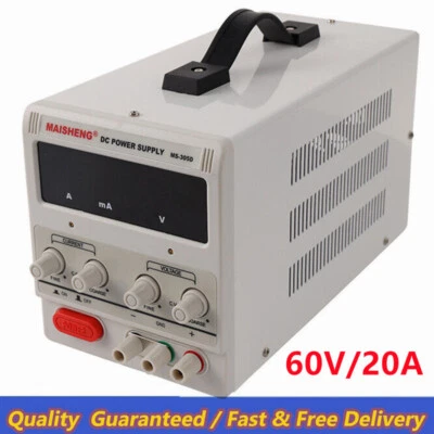 60V 20A DC Power Supply Variable Precision Adjustable Dual Digital Lab Test Grad - Image 1 of 4