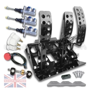 FITS BMW E30 FLOOR MOUNTED HYDRAULIC PEDAL BOX KIT – 3-PEDAL AP CYLINDERS - Picture 1 of 8