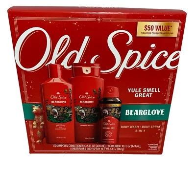 Old Spice BEARGLOVE The Holiday Edition Cabello 2 en 1 y Cuidado Corporal Juego de Regalo de 3 Piezas Foto 1 de 4