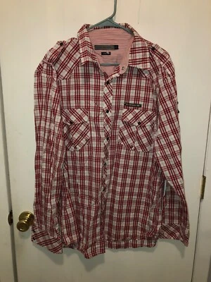 Camisa Western Urban Behavior Para Hombres XL Cuadros Perla A Presión Calce Ajustado Manga Larga Foto 1 de 3