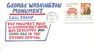 2149 18c George Washington & Monument Grusz hand drawn "of the period" [291221] - Picture 1 of 1