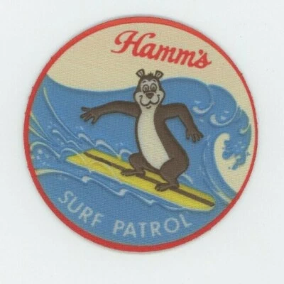 Hamm's Beer Coaster - Surf Patrol Bear - Sky Blue Waters Bier Foto 1 de 3