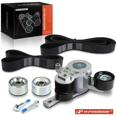 Kit de 5 componentes de transmisión por correa serpentina para Freightliner M2 112 11-16 Cascadia Foto 1 de 4