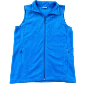 Columbia Vest Girls Large Blue Full Zip Fleece Jacket Outdoors Youth Kids - Picture 1 of 9