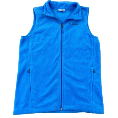 Columbia Chaleco Niñas Grande Azul Cremallera Completa Polar Chaqueta Exterior Jóvenes Niños Foto 1 de 4