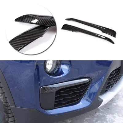 Cubierta de moldura de lámpara antiniebla de cabeza delantera de fibra de carbono para BMW X1 F48 2016-2019 ABS Foto 1 de 4