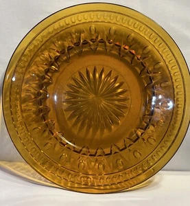 INDIANA GLASS AMBER COLONY PARK LANE PLATE 8.5” - Picture 1 of 4