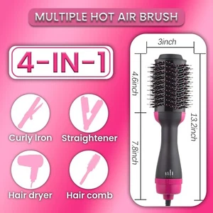 Cepillo secador de pelo 4 en 1, secador y peinado, iones negativos, anti-frizz, 1000 W, 3 calor - Imagen 1 de 6