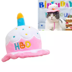 Pet Dog Puppy Cat Cute Birthday Bandana Hat Short Fabric Hat Party Supplies Set - Picture 1 of 6