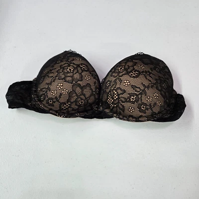 Sujetador Ambrielle para mujer 34B negro encaje sumergido multivía con aros SIN CORREAS Foto 1 de 4