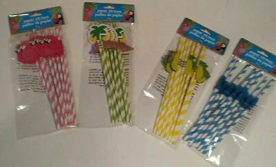 Pajitas tropicales decoración Tiki fiesta Luau elige 1 de 4 diseños 10 unidades Foto 1 de 2