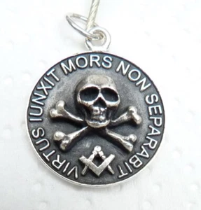 Anhänger Freimaurer Loge Bijou Totenkopf Silber 925 - Bild 1 von 10