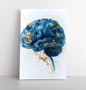 Impresión de arte abstracto de pared cerebral sobre lienzo enmarcado colorido aula escuela de ciencias - Imagen 1 de 11
