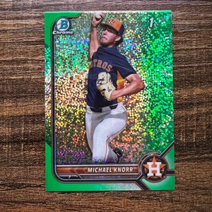 2022 Bowman Draft Michael Knorr 1st Green Sparkle Refractor #79/99 HOU Astros