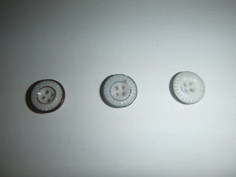 China Buttons Lot of Three Pie Crust Shape Cover