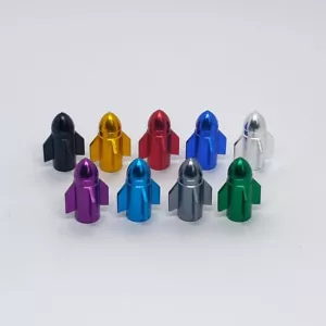 4x Rocket Dust Cover Rim Air Tyre Tire Car Wheel Stem Valve Cap - 9 colors - Picture 1 of 15