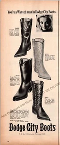 Botas de Vaquero Dodge City Impresión Anuncio Efímero Arte de Pared Decoración De Colección - Imagen 1 de 1