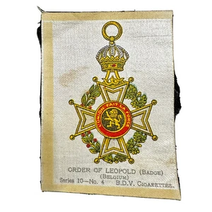 Order of Leopold Badge Belgium Medal Lion Tobacco Silk BDV Cigarettes circa 1910 - Picture 1 of 12