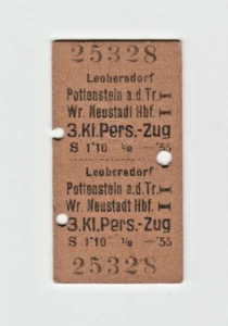 Railway Ticket Austria, Pottenstein - Weiner Neustadt 1931 - Picture 1 of 2