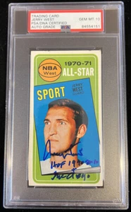 Jerry West Signed 1970 Topps All Star #107 Card HOF Logo PSA Auto Gem Mint 10 - Picture 1 of 5