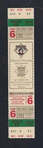 VINTAGE 1991 NLCS ATLANTA BRAVES @ PITTSBURGH PIRATES FULL TICKET GAME #6 - Picture 1 of 1