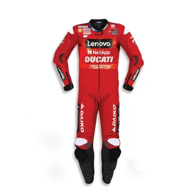 Ducati MotoGP Cuero Motocicleta Carreras Motociclista Blindado Moto Traje + Guantes Gratis Foto 1 de 4