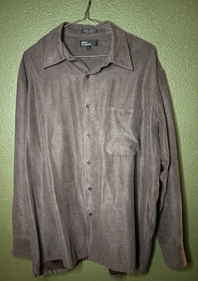 Camisa de seda vintage Marc Edwards grande con botones manga larga Foto 1 de 4