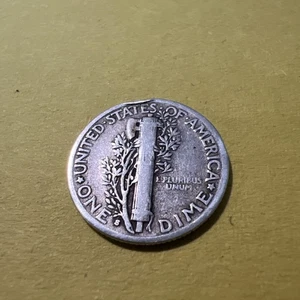 1941 Mercury Head silver U.S. Dime Rare Edge Rim Dent Error - Picture 1 of 7