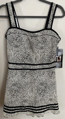 Vestido de natação feminino Shore Shapes uma peça controle de barriga emagrecimento tamanho 14 novo com etiquetas - Imagem 1 de 4