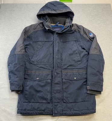 Chaqueta Lands End Para Hombre Grande Azul Plumón Lona Aislada Parka Capucha Pesada Foto 1 de 4