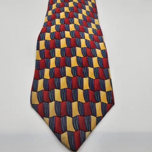 Cocktail Collection Men's Silk Necktie Geometric Pattern, Dark Beer - Picture 1 of 3