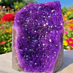 Racimo de cristal de amatista natural grande cuarzo púrpura geoda espécimen decoración del hogar - Imagen 1 de 4