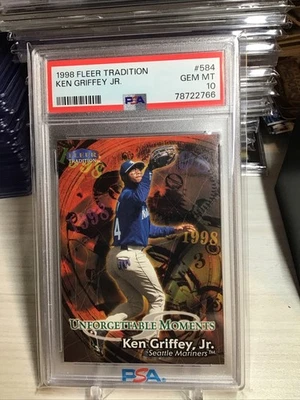Fleer Tradition #584 1998 Ken Griffey Jr. "Momentos inolvidables" PSA 10 Pop 6 Foto 1 de 2