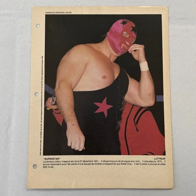 Vintage Wrestling Print Insert Masked Wrestler Superstar 1983 - Image 1 of 4