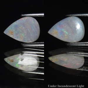 💎 0.82ct Pear Cabochon Natural Color Play Coober Pedy White Opal Australia Gem - Picture 1 of 6